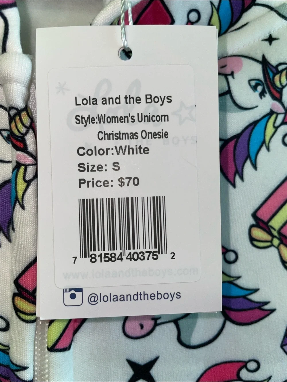 Lola and The Boys Christmas Unicorn Onesie